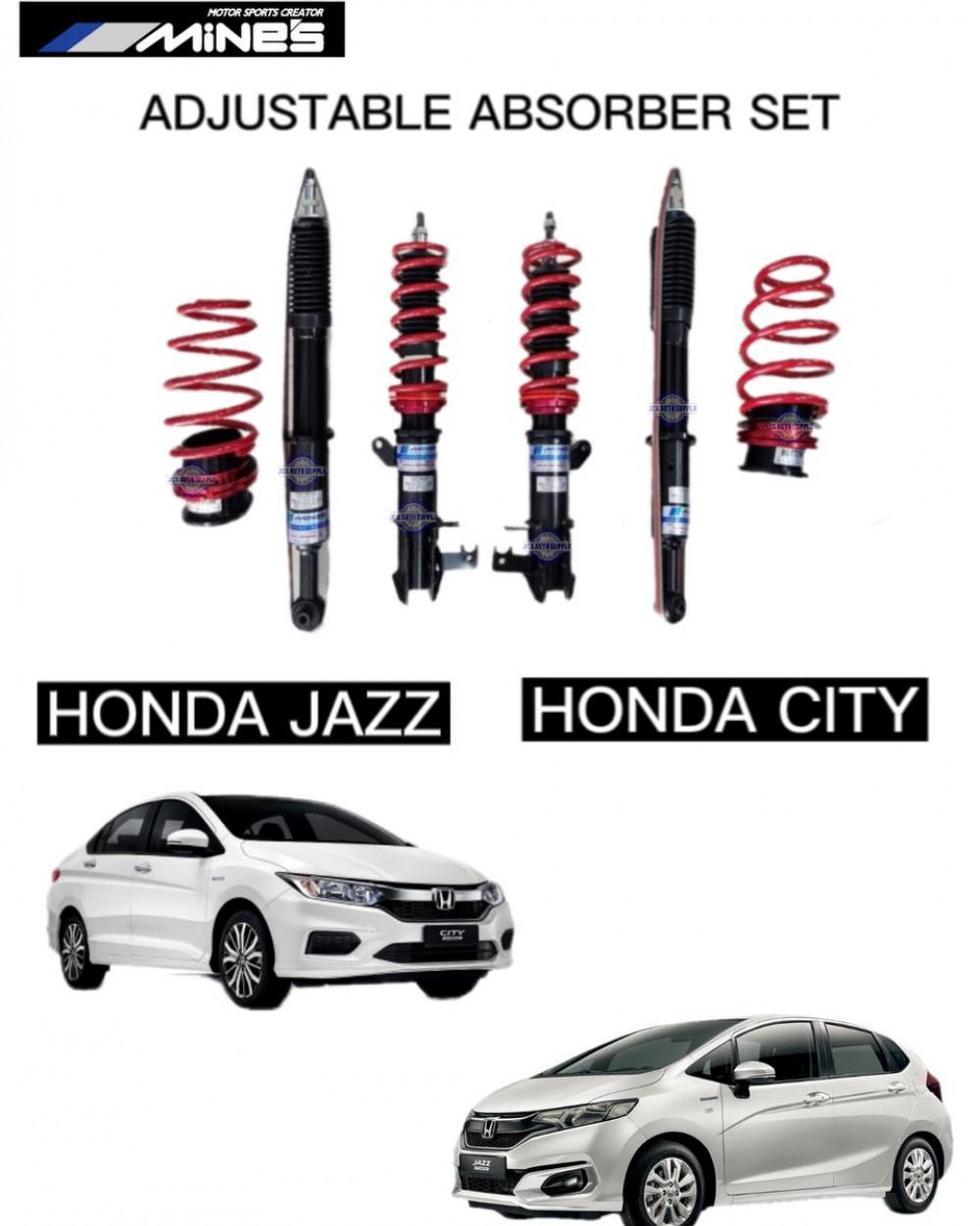 Honda Jazz City Adjustable Absorber Set High Low Body Shift MINES